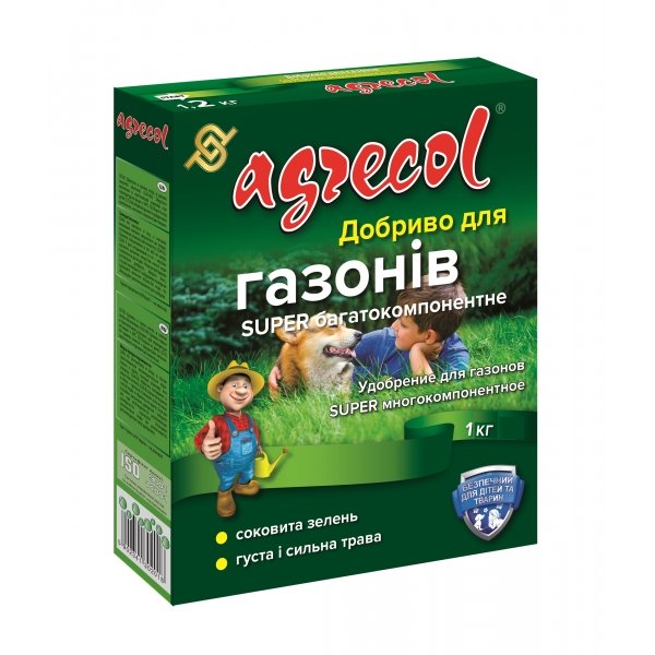 Добриво для газонів супер багатокомпонентне Agrecol 1 кг