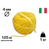 Кембрік, пластикова зав'язка, Жовта, 4мм, EXTRA 1кг, 125м, CORDIOLI